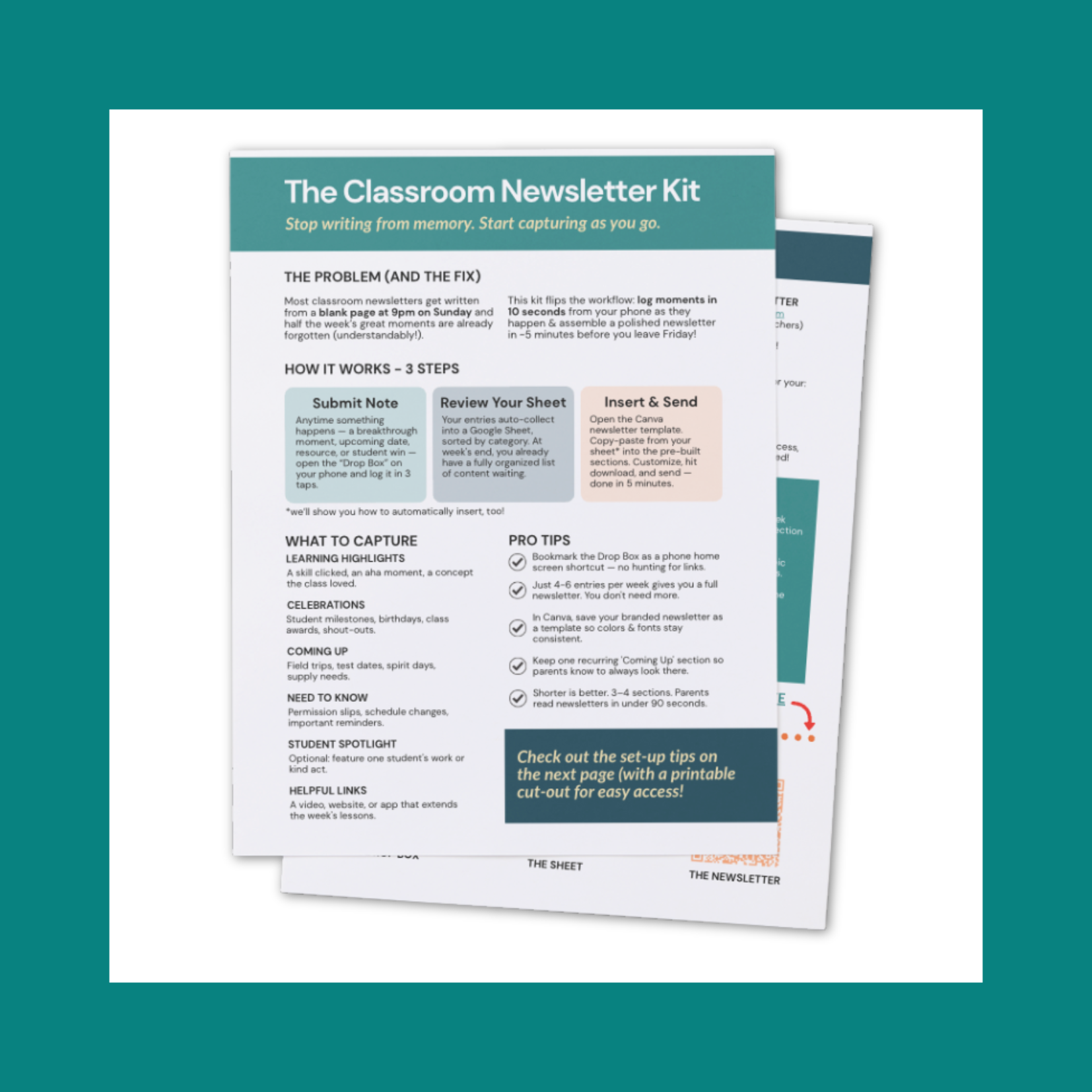 A screenshot of the first page of the Weekly Newsletter System