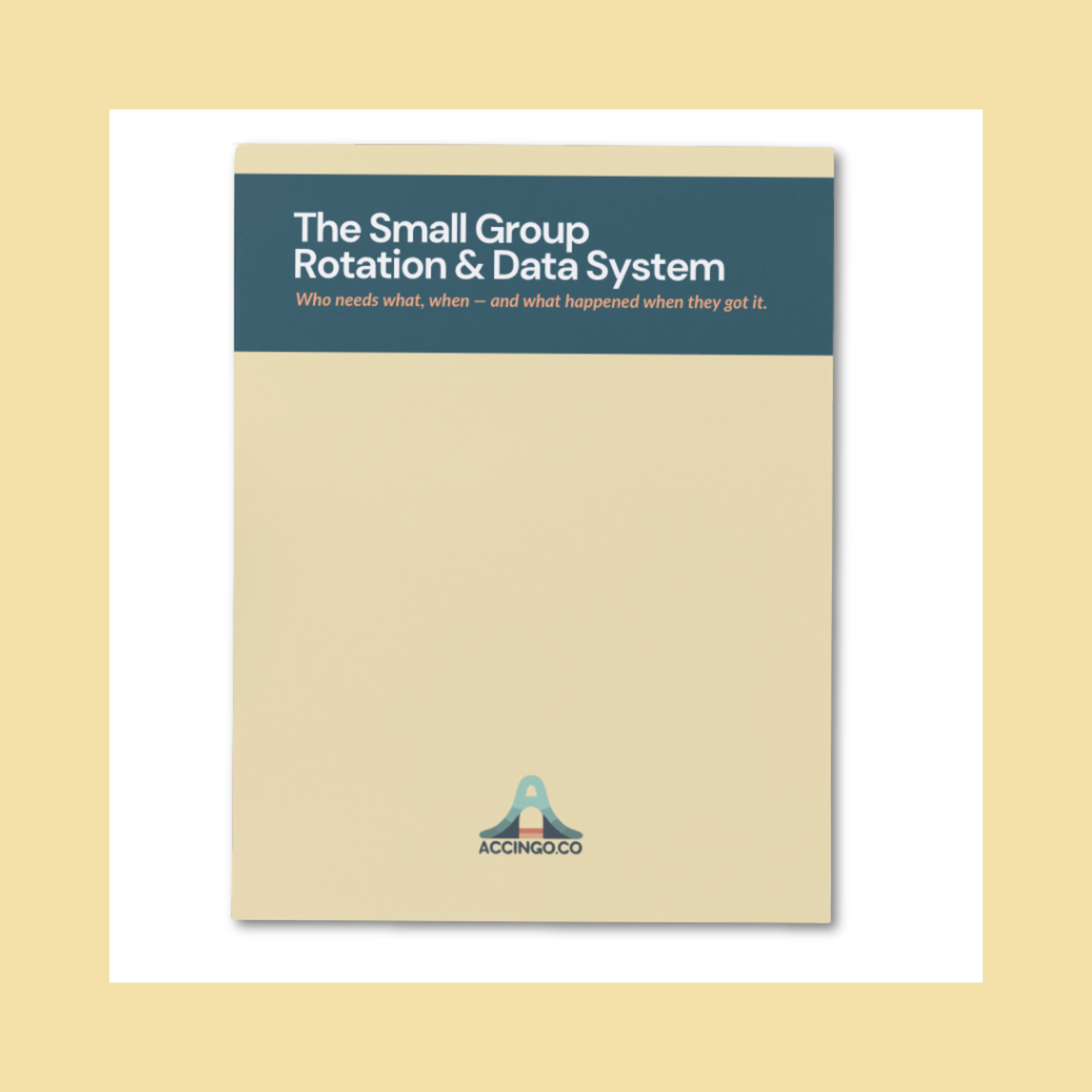 A screenshot of the first page of the Small Group Rotation & Data System