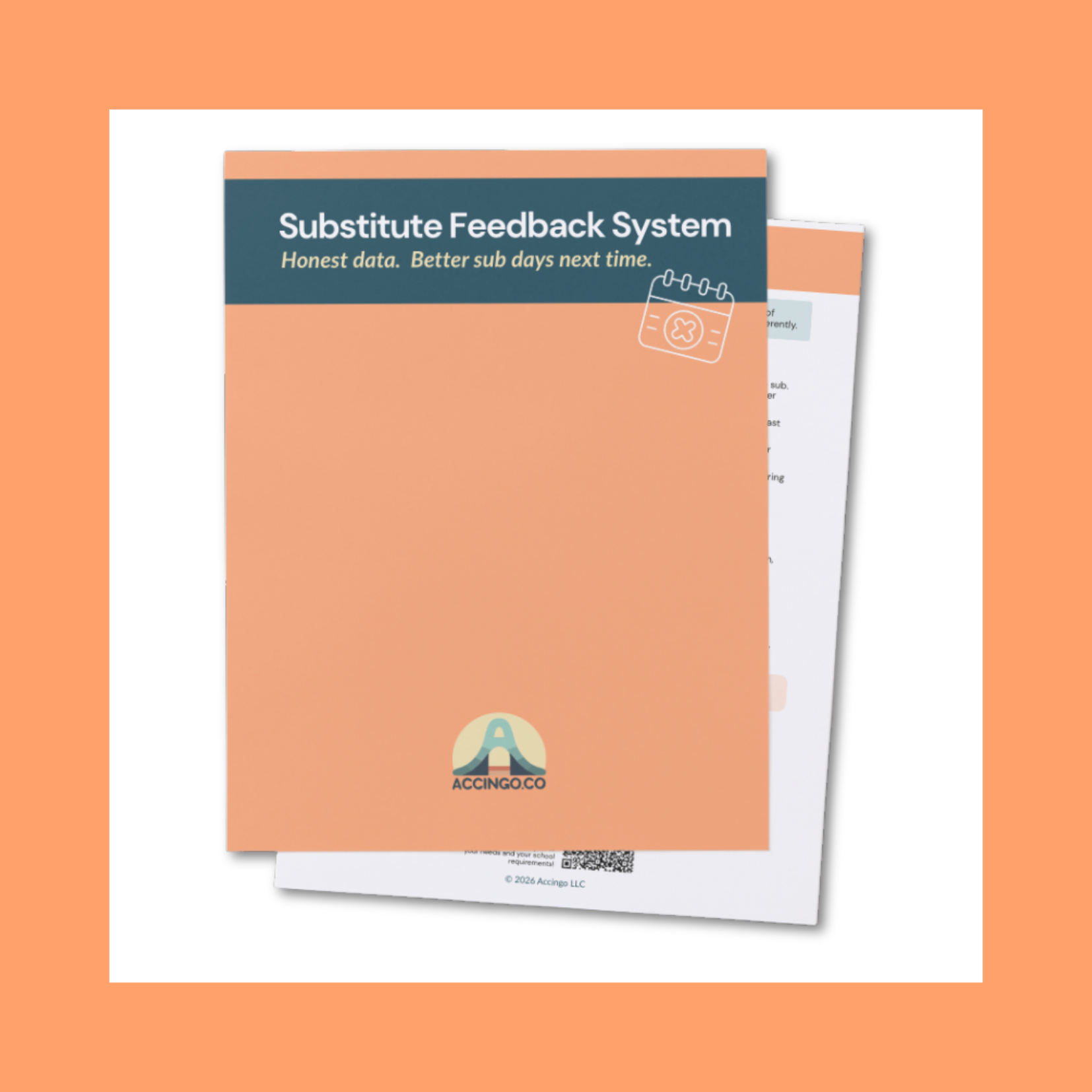 A screenshot of the first page of the Substitute Feedback System