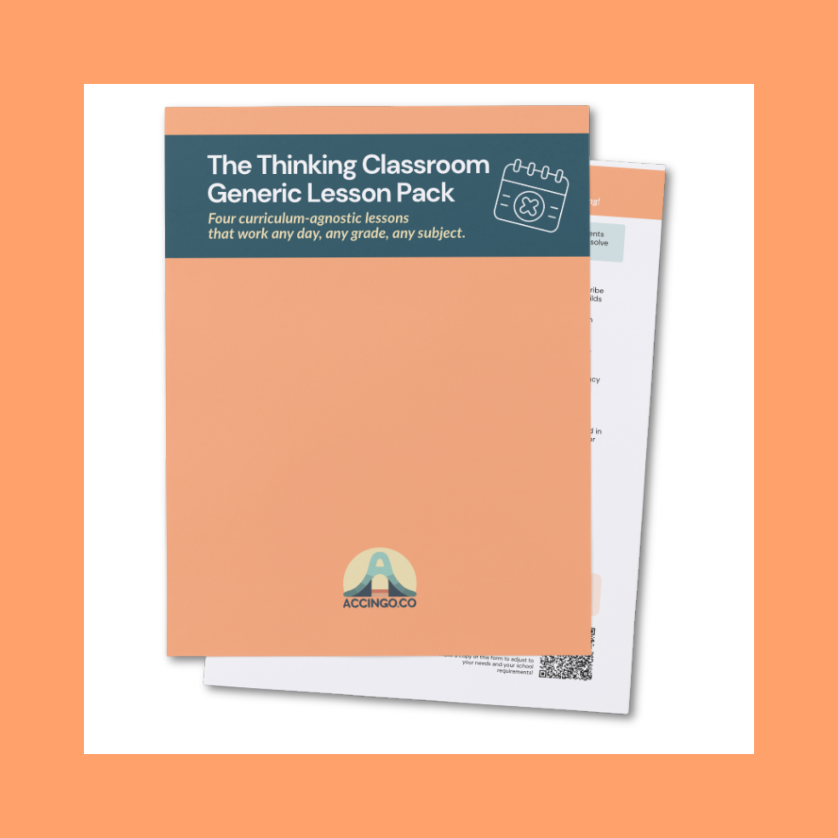 A screenshot of the first page of the Thinking Classroom Generic Lesson Pack